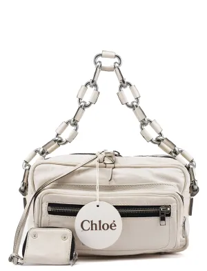 White Leather Betty Chain Shoulder Bag