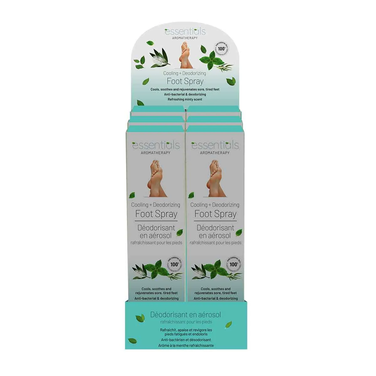Wholesale Cooling & Deodorizing Foot Spray Displayer of 6