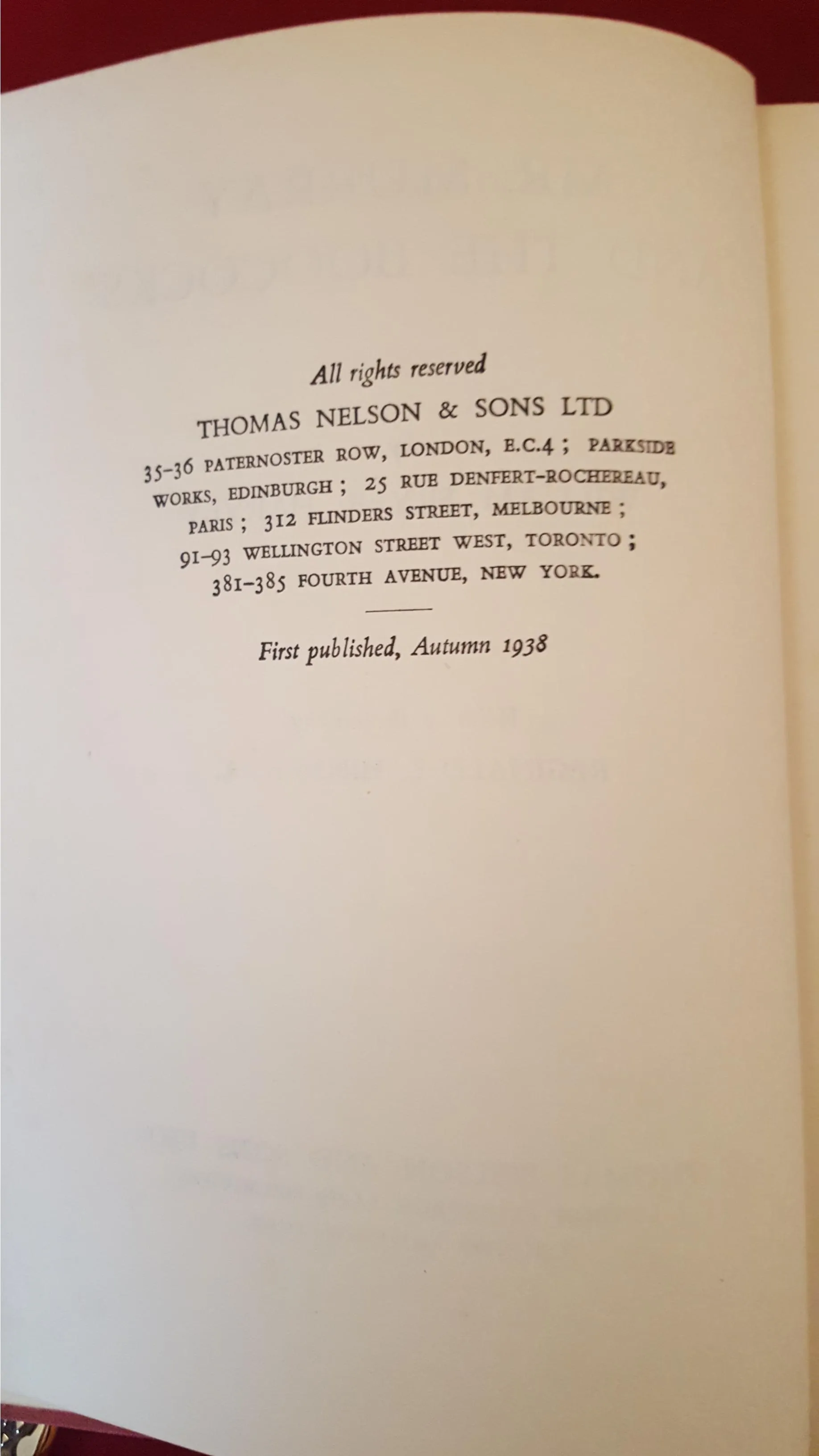 William Fryer Harvey - Mr. Murray and the Boococks, Thomas Nelson & Sons, 1938, 1st Edition