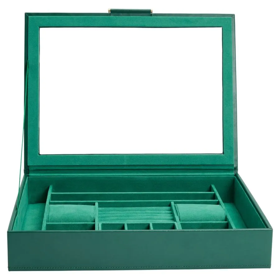 Wolf Sophia Jewelry Box with Window - Forest Green