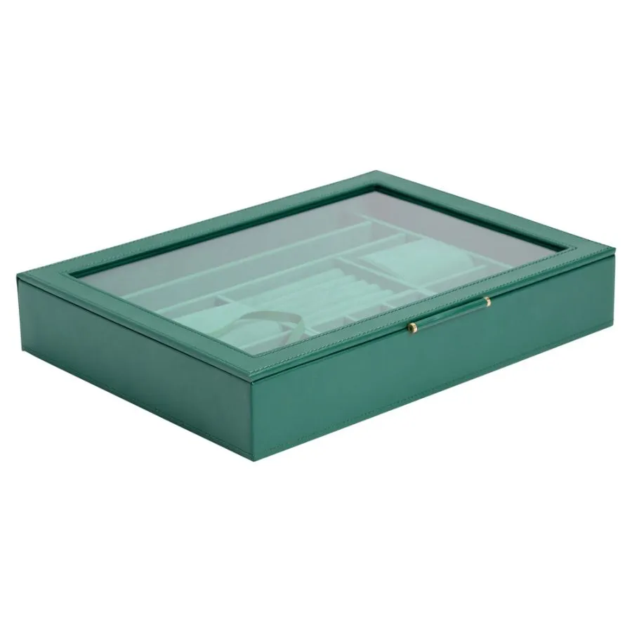 Wolf Sophia Jewelry Box with Window - Forest Green