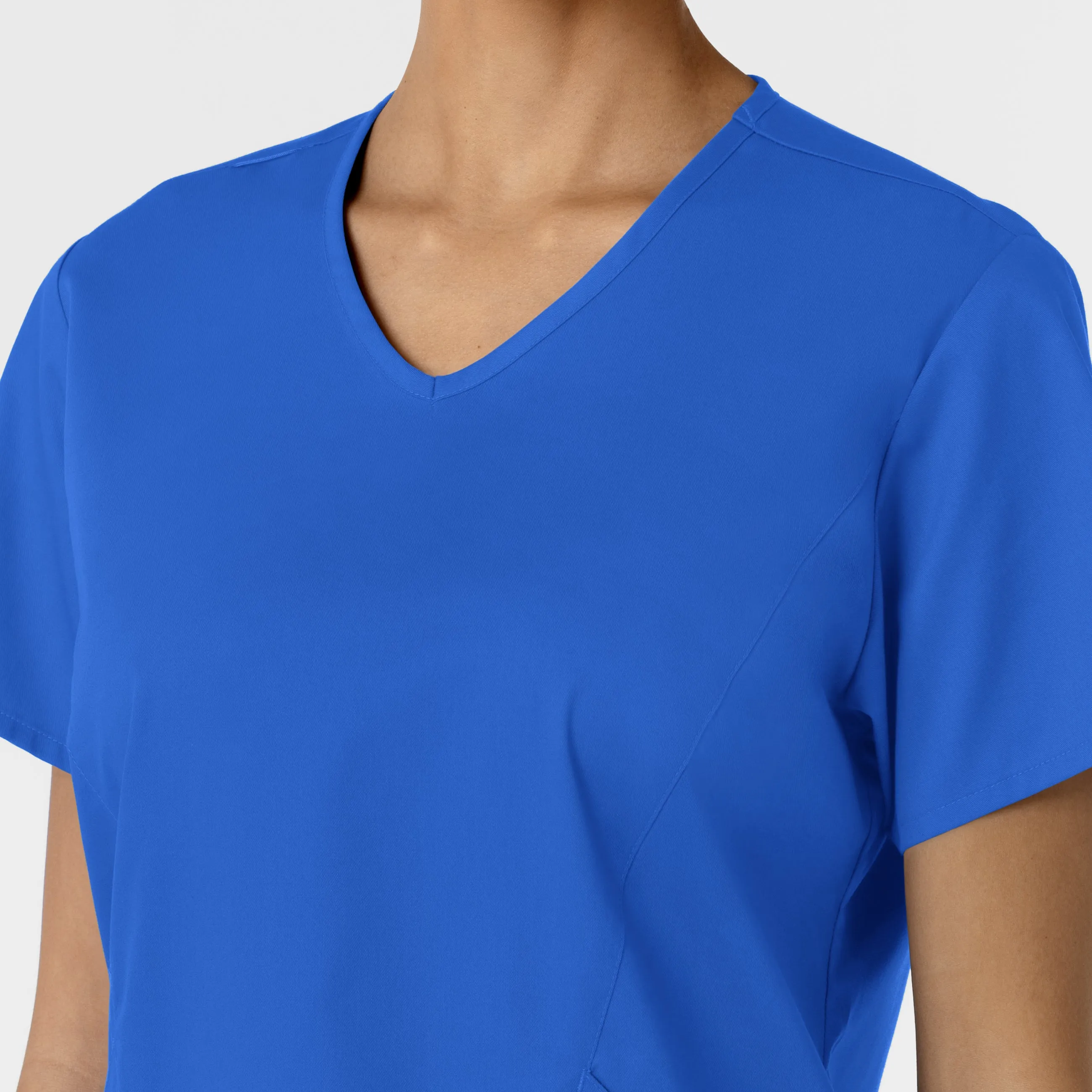 WonderWORK 106 Curved V-Neck Scrub Top Royal