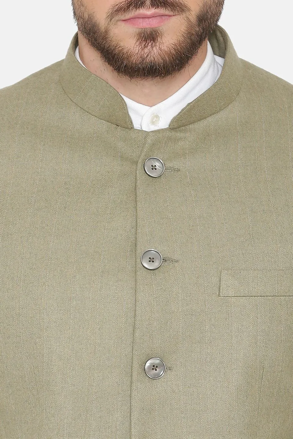Wool Blend Grey Bandhgala