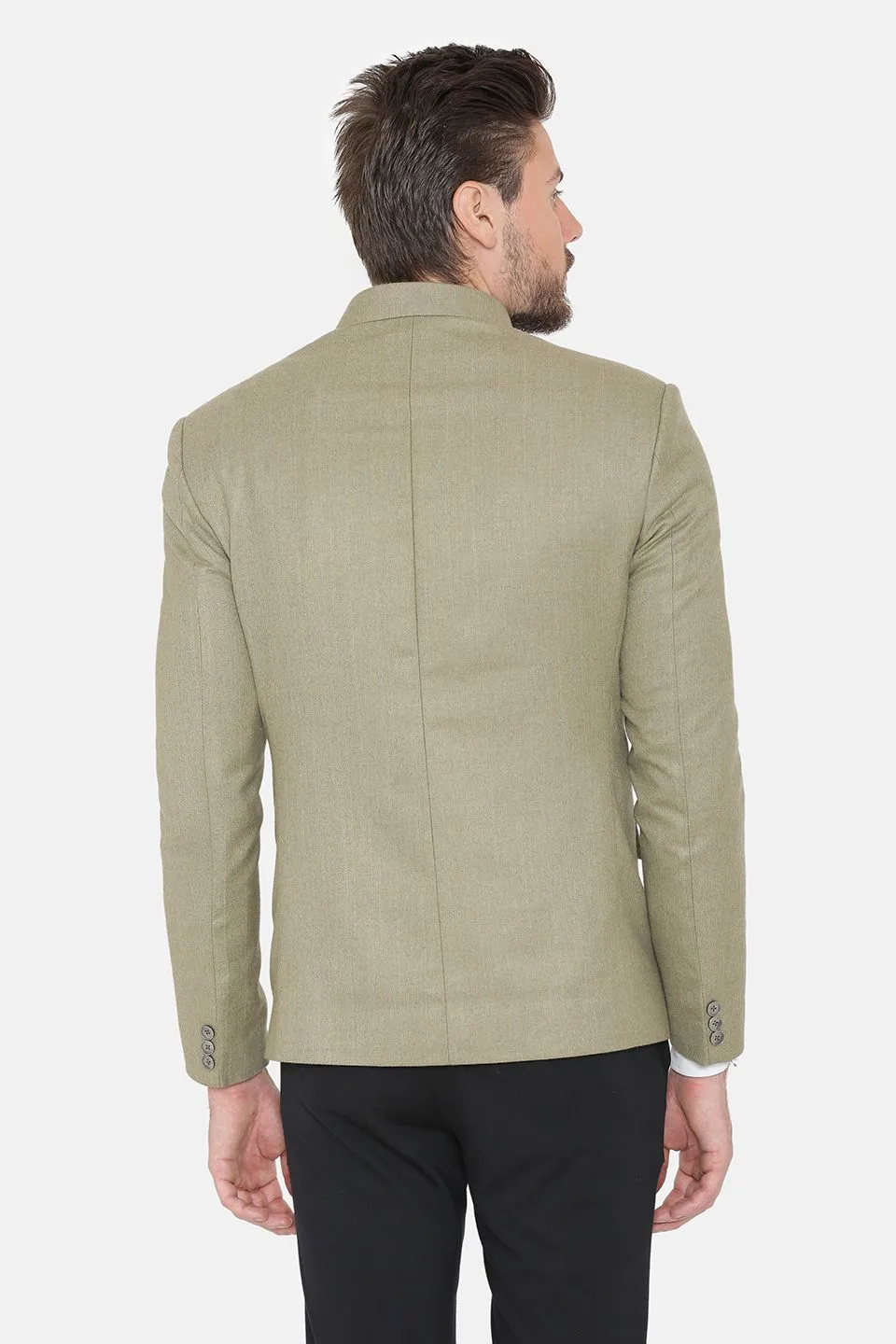 Wool Blend Grey Bandhgala