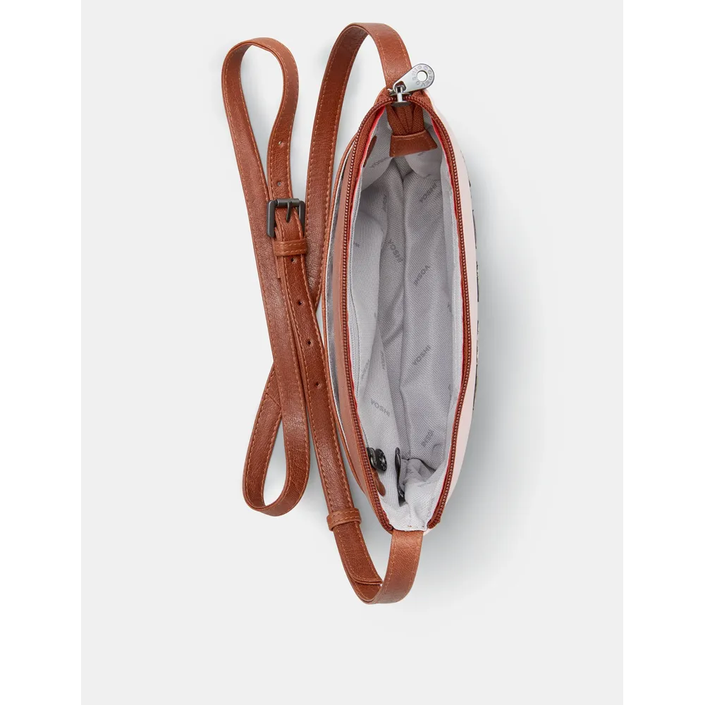Yoshi Party Cats Brown Leather Cross Body Bag