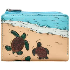 Yoshi Turtle Beach Blue Leather Flap Over Purse