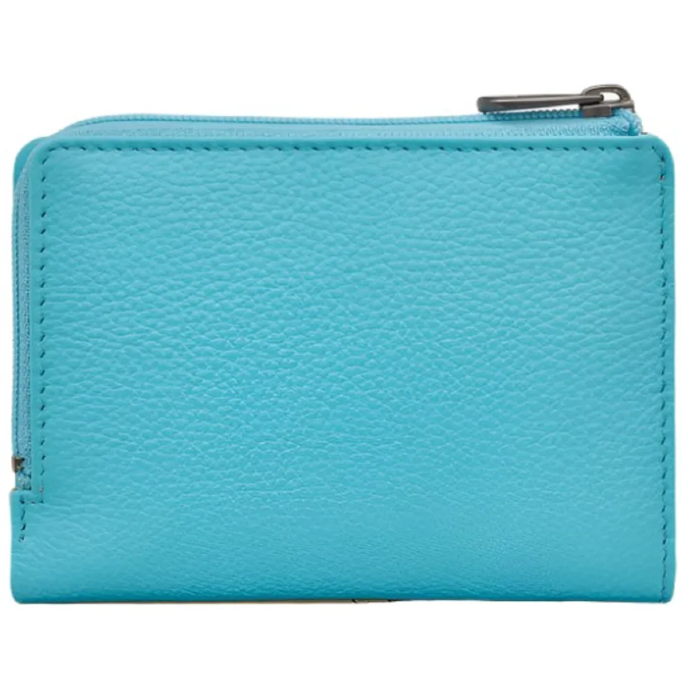 Yoshi Turtle Beach Blue Leather Flap Over Purse