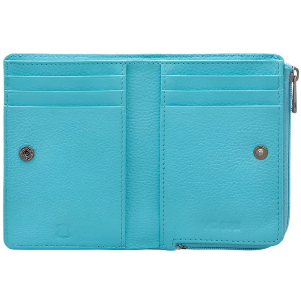 Yoshi Turtle Beach Blue Leather Flap Over Purse