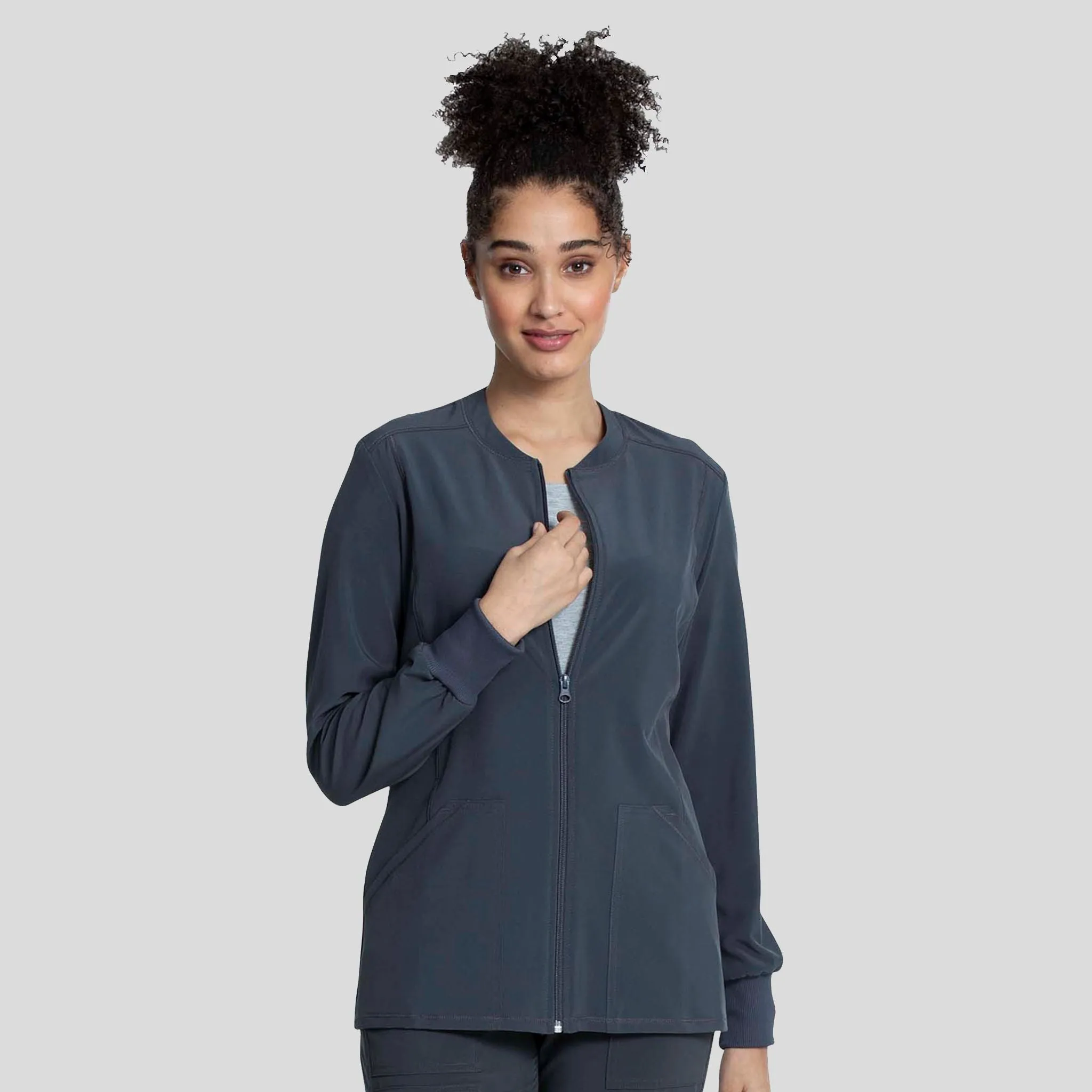 Zip Front Jacket | Pewter