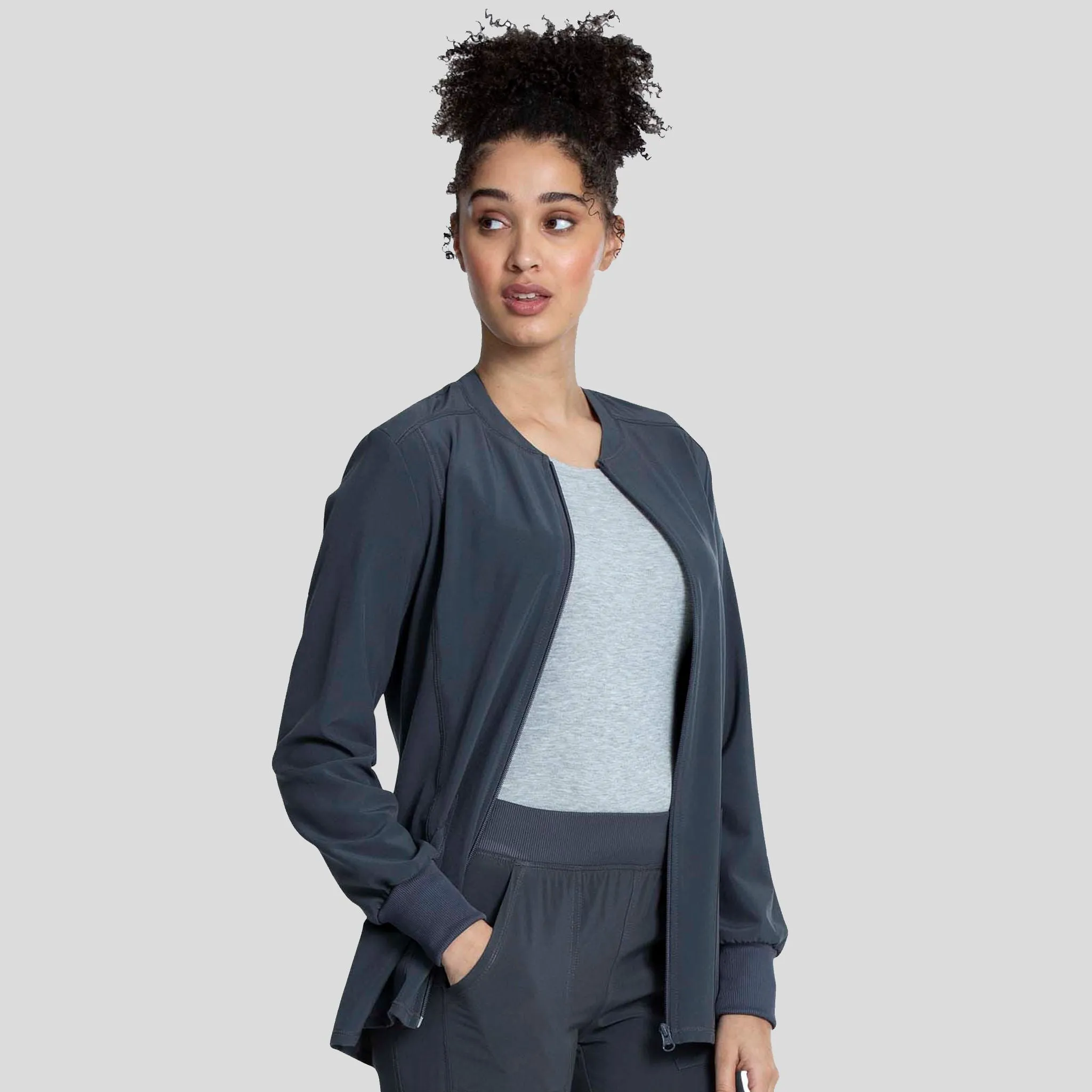 Zip Front Jacket | Pewter