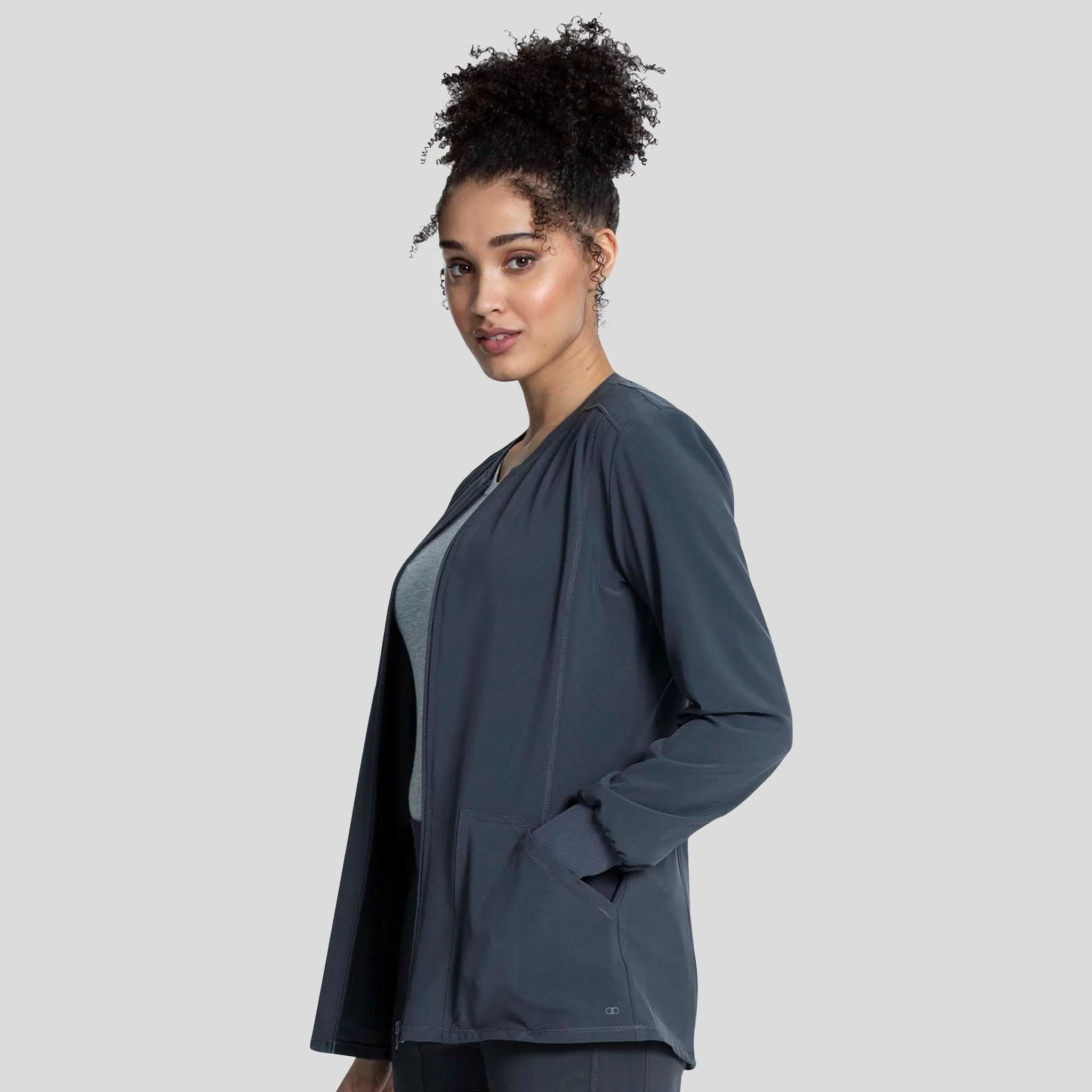 Zip Front Jacket | Pewter