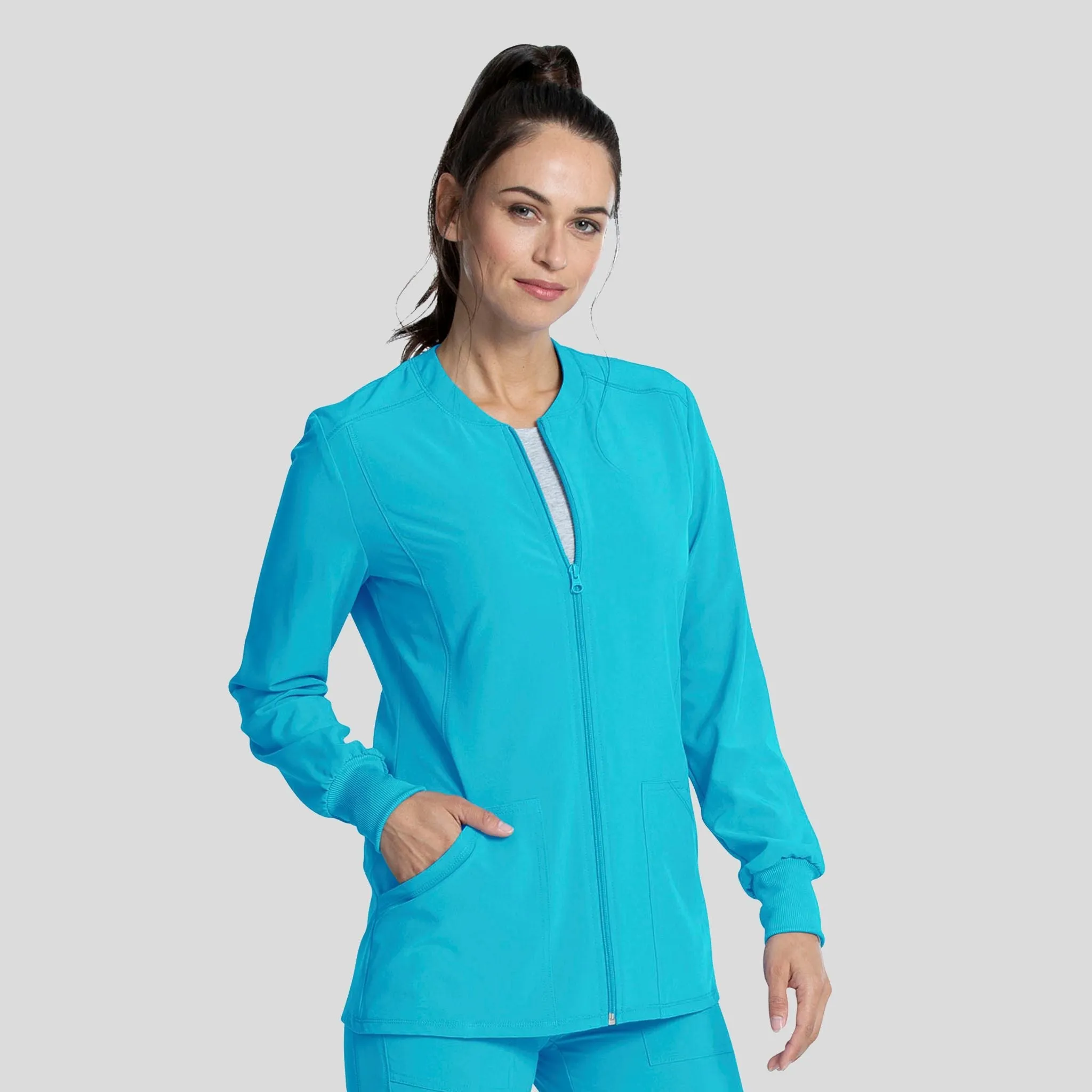 Zip Front Jacket | Teal